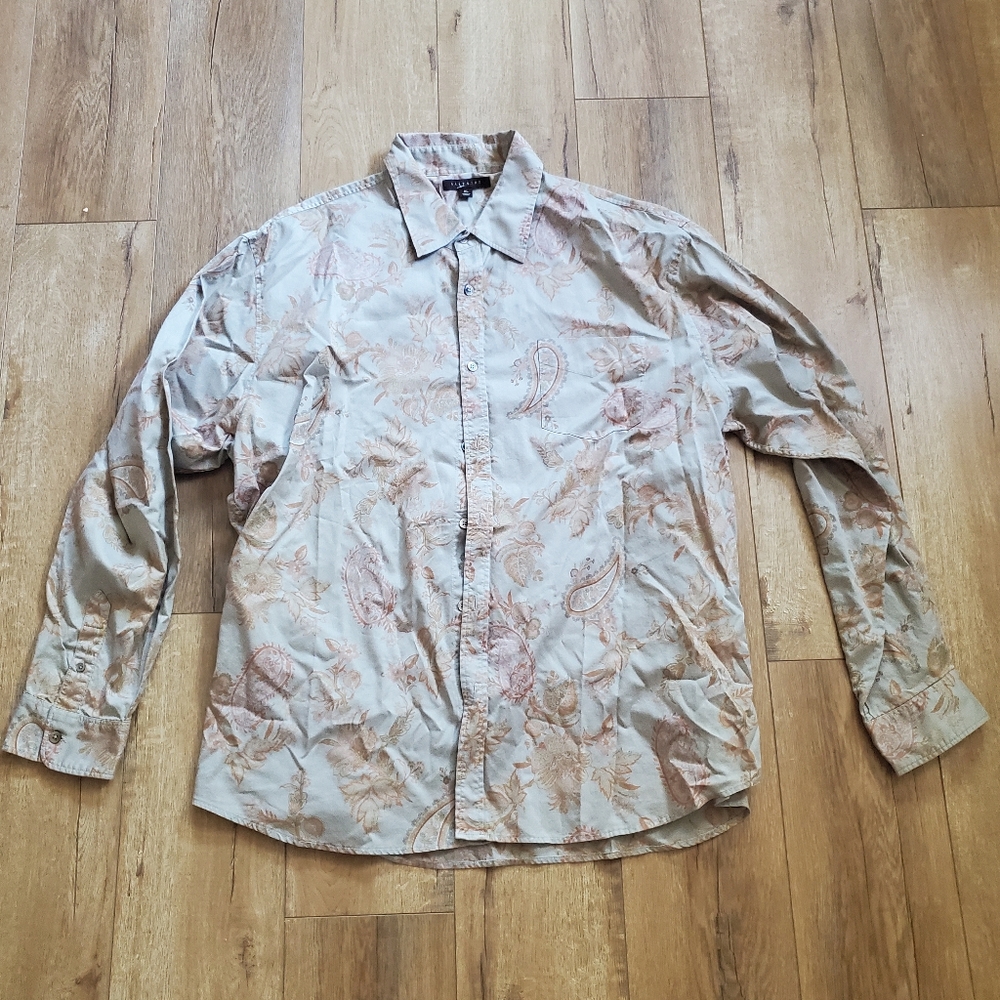 NWOT Saltaire Men’s Sz XL Button Down Long Sleeve Shirt  Paisley Hippie 70s